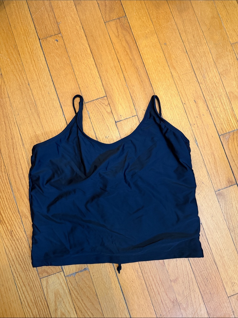 Coral reef Black Spaghetti Strap Crop Tank Top